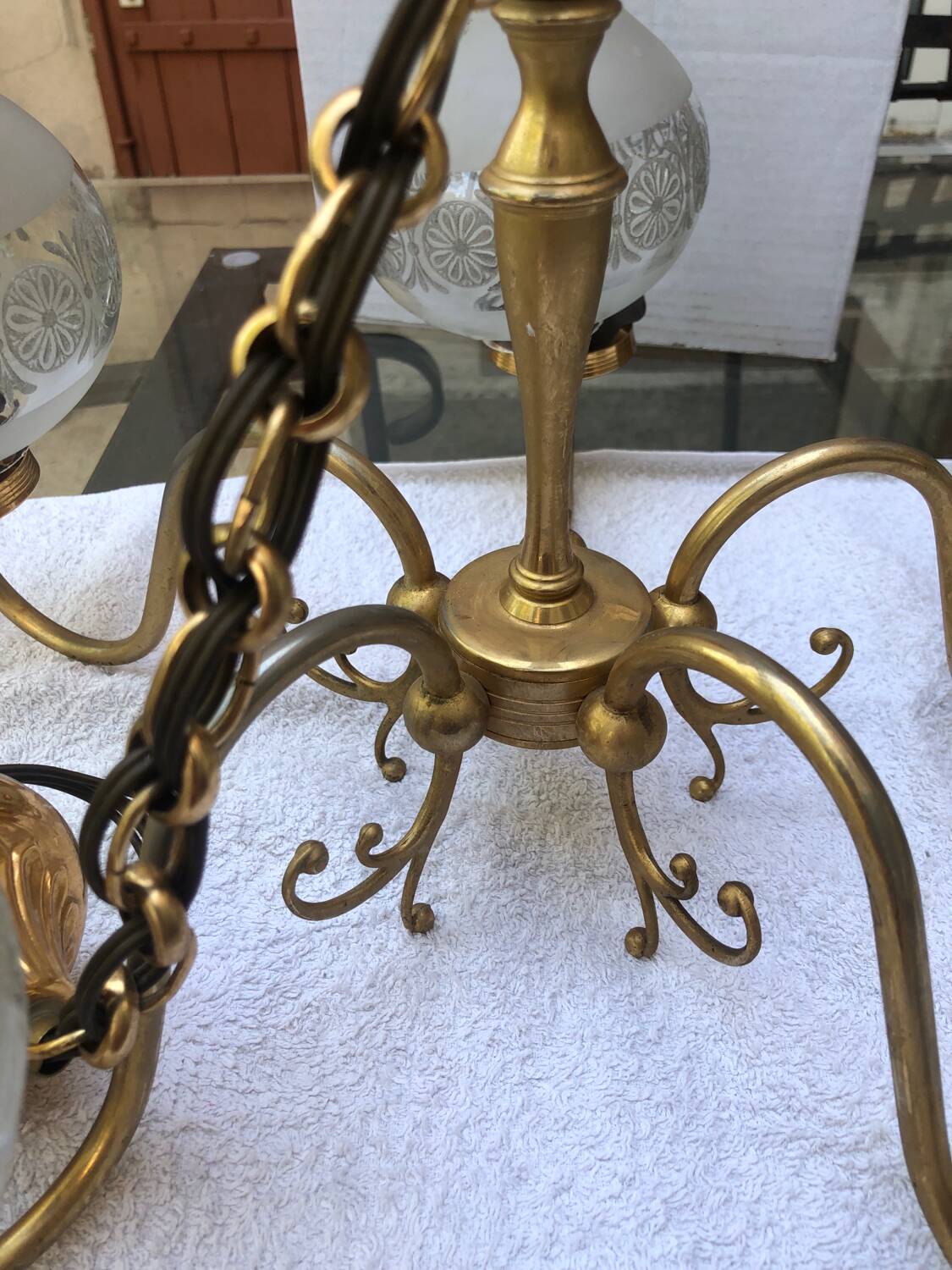 Lustre laiton vintage et ses apiques