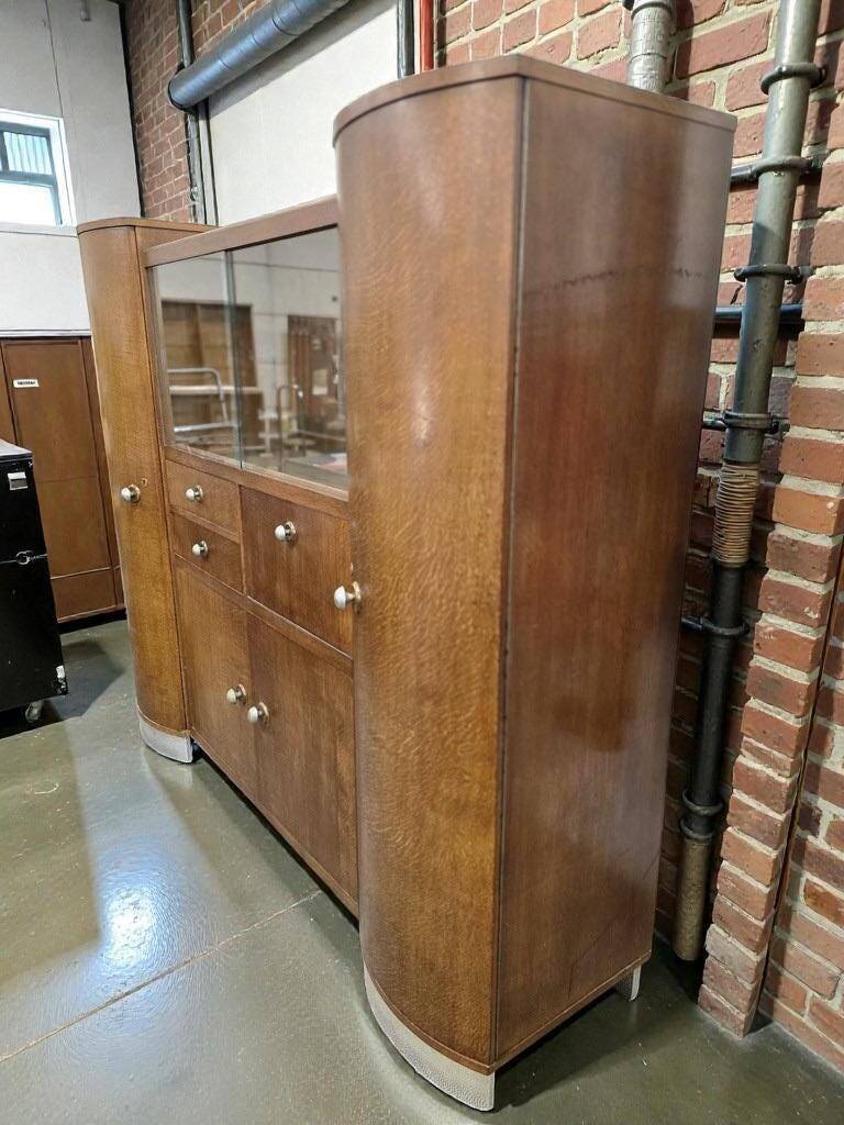 vintage XL art déco grande armoire en bois / bar / vitrine