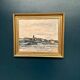 Original Swedish Oil on Panel – "Uppsala" by Gusten Widerbäck – Signed – Dated 1965 (on the back) – Framed – 38 × 43 cm