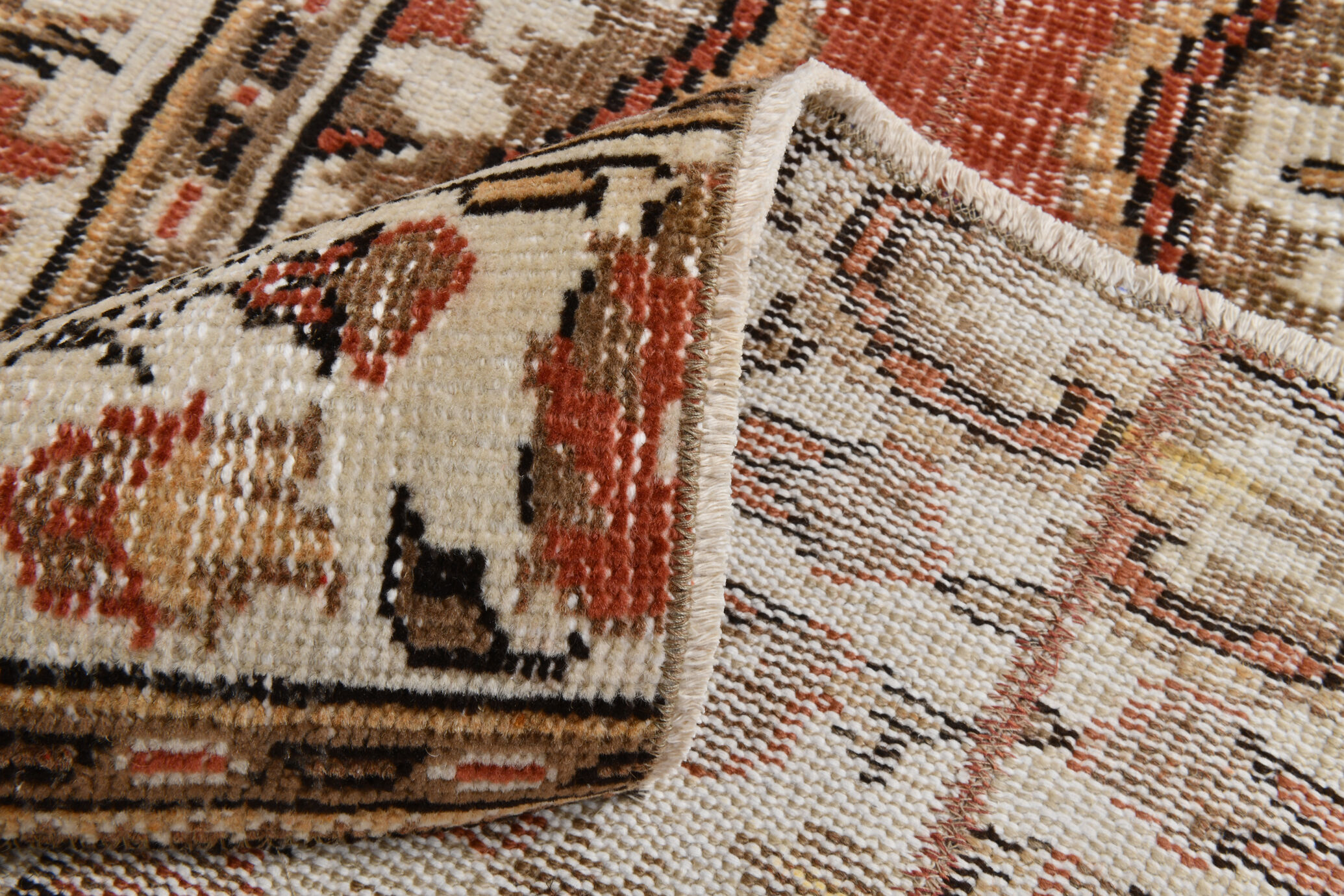 2x6 red & beige turkish runner rug 80x194cm