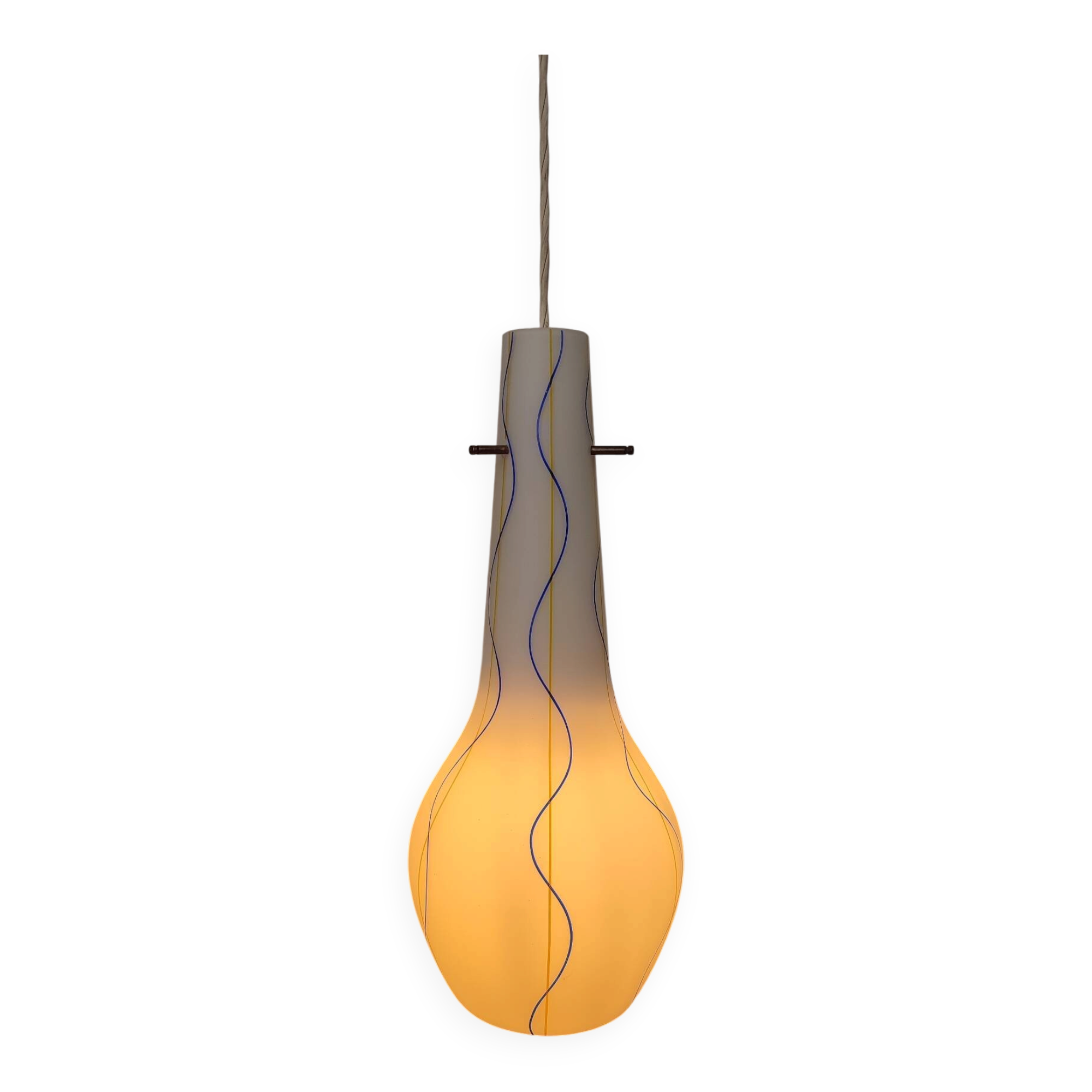 Vintage Italian Satin Murano Glass Pendant - 1960s/70s (38)