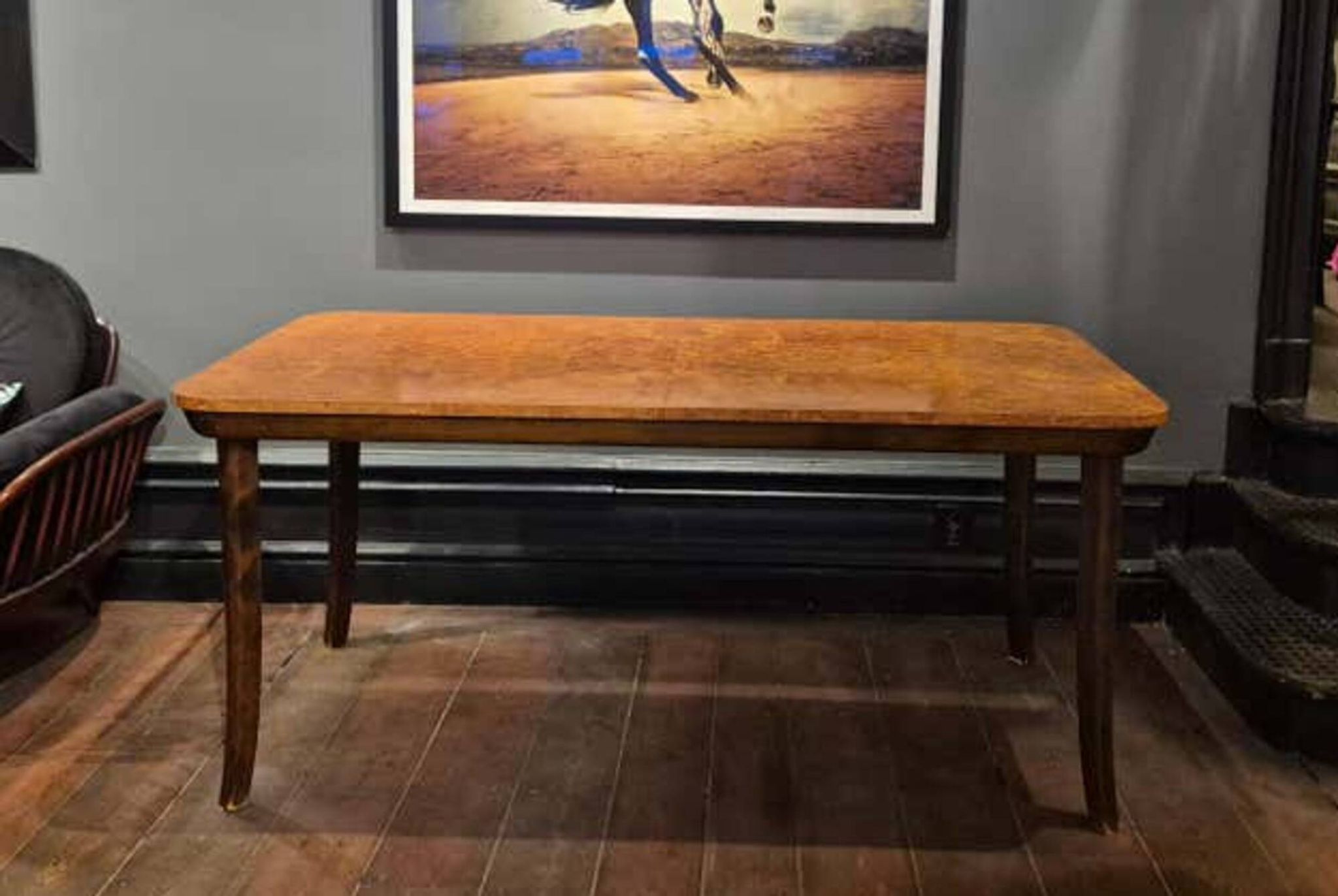 Dining table in burl and beech by Axel Einar Hjorth, NK 1938, Swedish Modern.