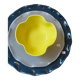 Bol céramique émaillée artisanal fleur trèfle pop jaune citron