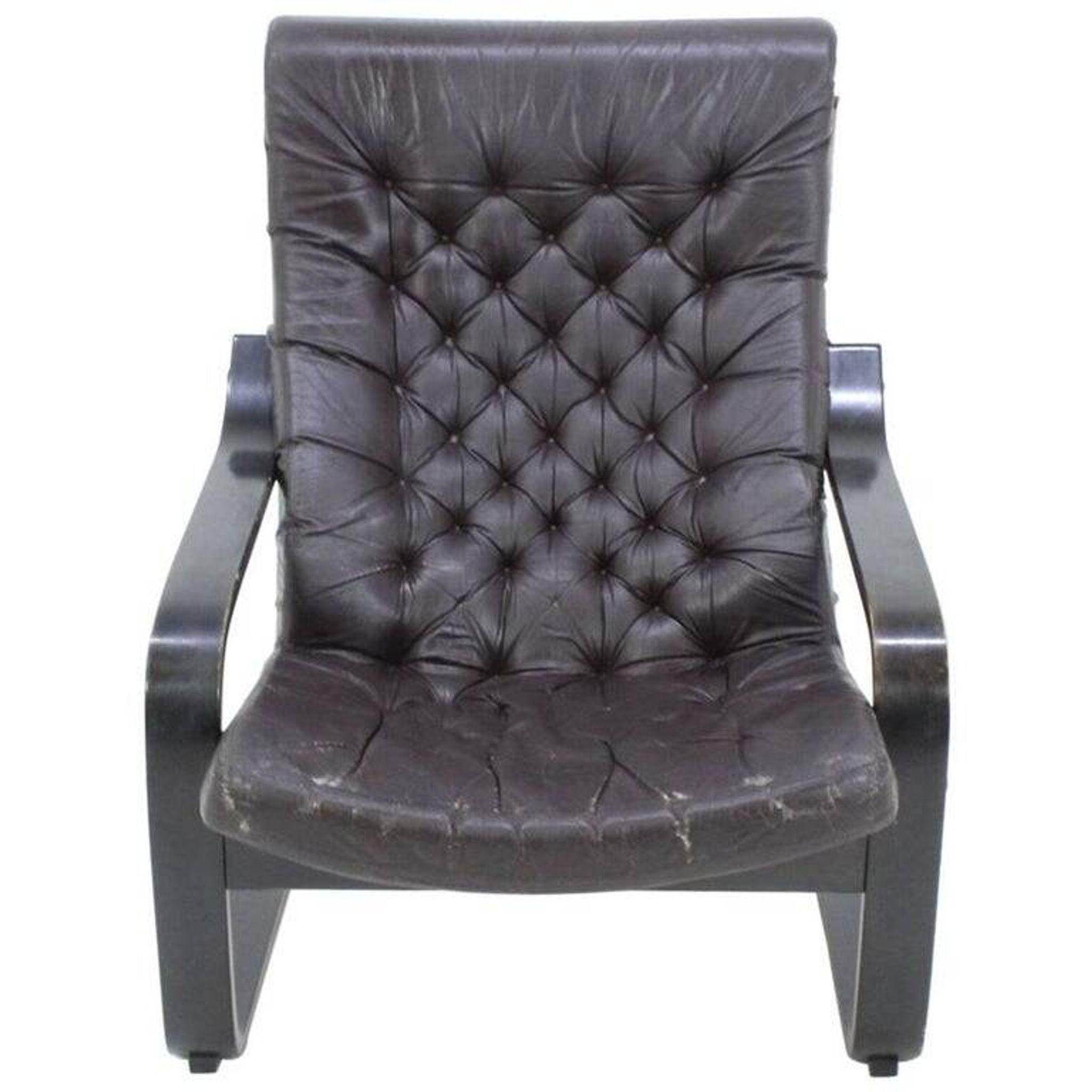 Finnish Mid-Century Leather Lounge or Armchair, 1970s