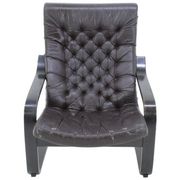Finnish Mid-Century Leather Lounge or Armchair, 1970s