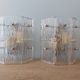 Pair of vintage frosted glass wall lamps, 1960s