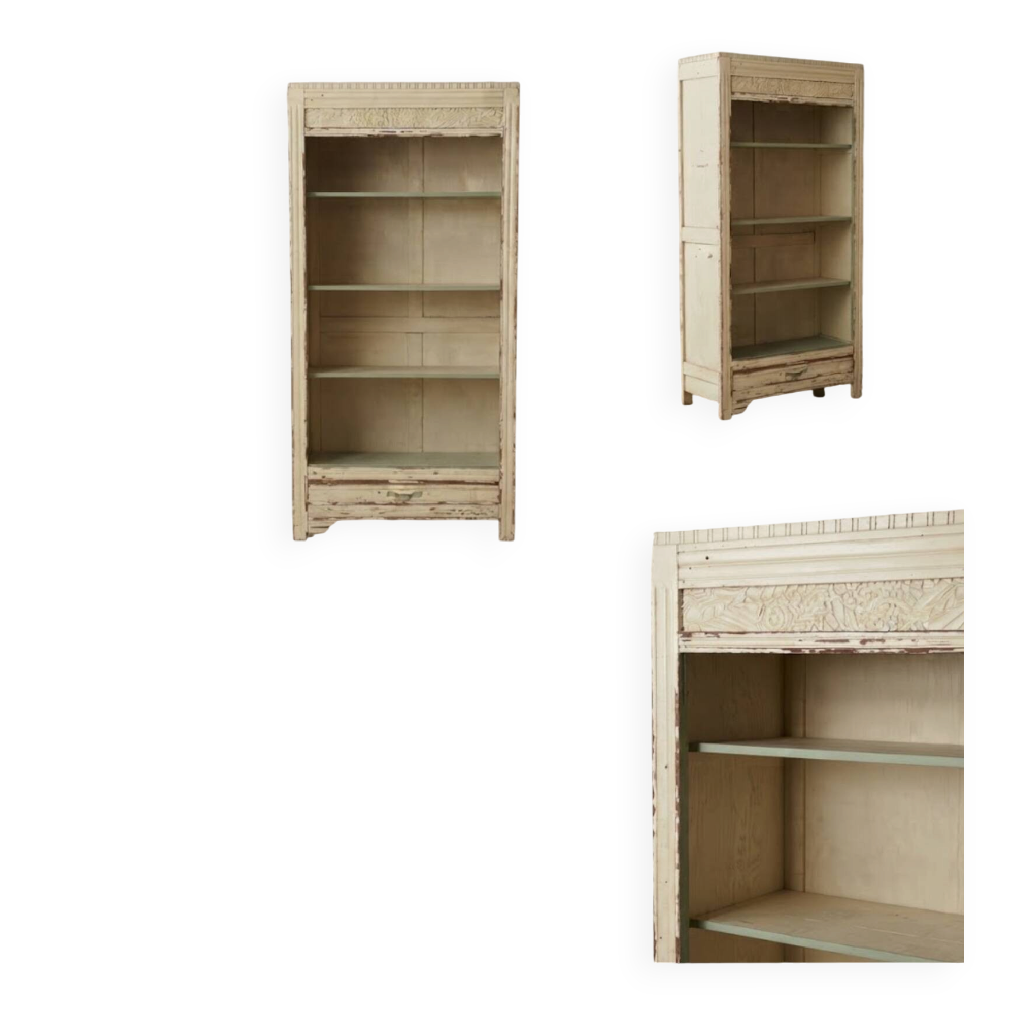 Bibliothèque en bois vintage