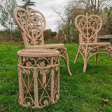 Pair of Peacock rattan chairs