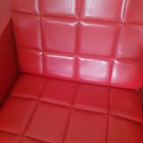 Vintage red leather faux chair