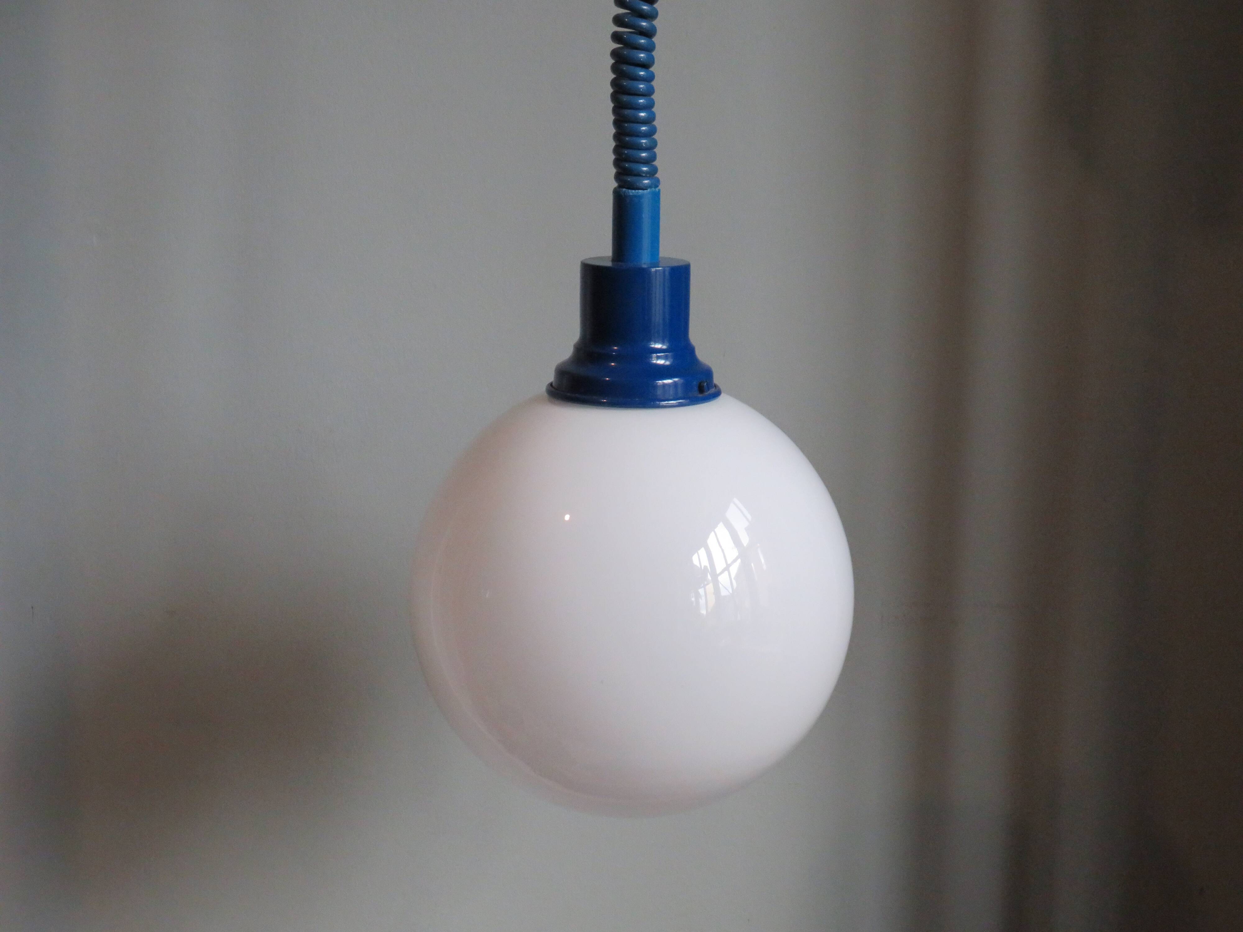 Opaline glass pendant lamp, Germany 1970s