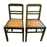 Pair of straw chairs