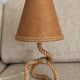 Table lamp rope and raffia