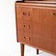 1960s Scandinavian Teak Secretaire with Sculpted Handles
