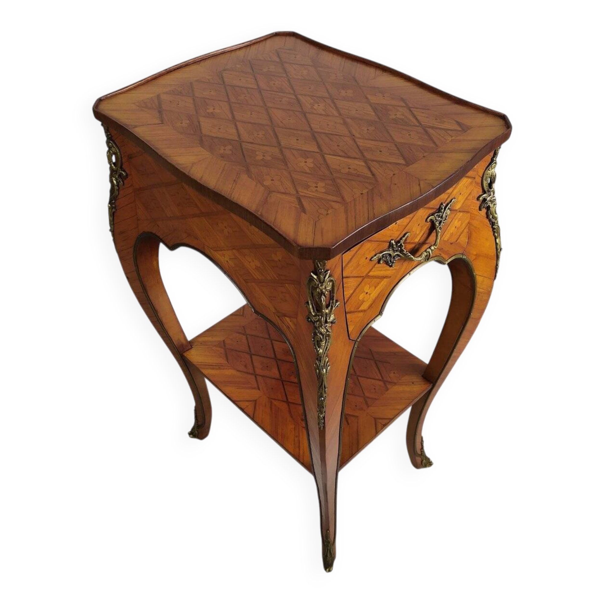 Louis XV side table in marquetry