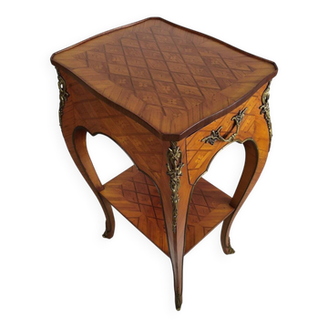 Louis XV side table in marquetry