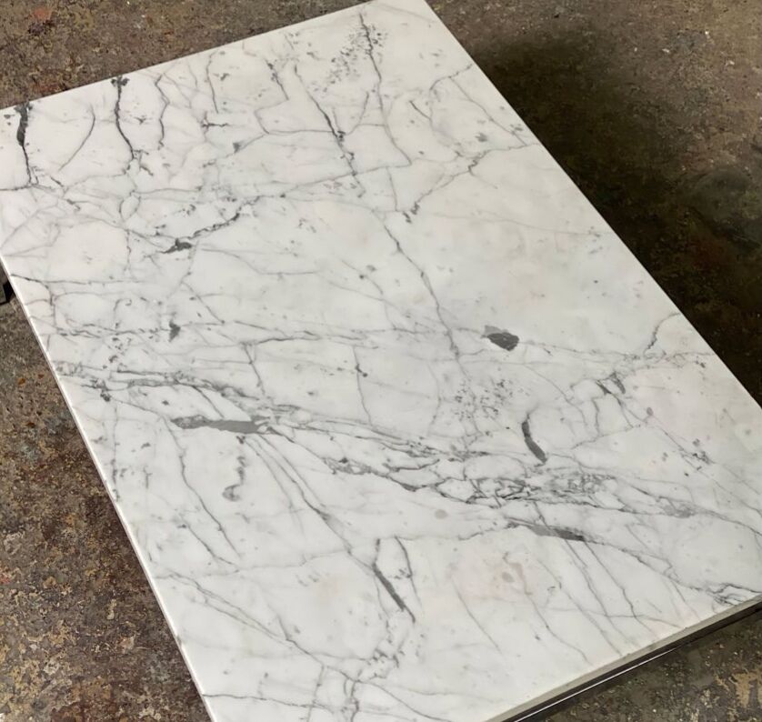 Marble and chrome coffee table, 1970