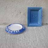 Two advertising ashtrays