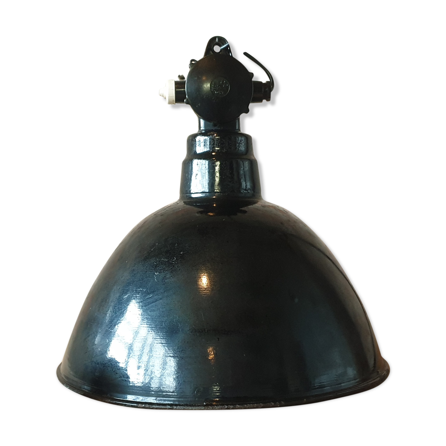 Industrial hanging lamp by Leuchtenbau WIttenberg, 1950s
