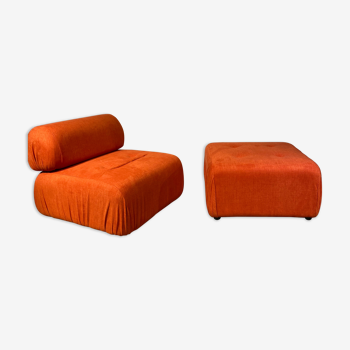 Chaises longues avec pouf