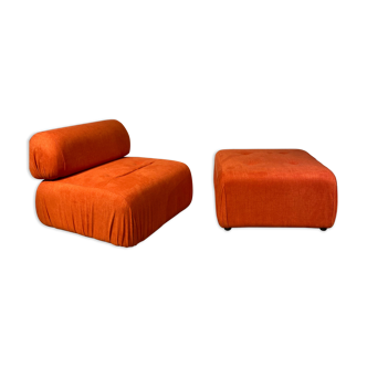 Chaises longues avec pouf