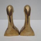 pair of brass duck bookends