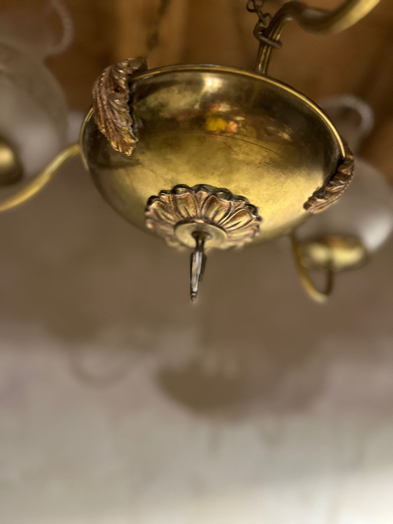 Chandelier with 3 arms in brass 1950/60