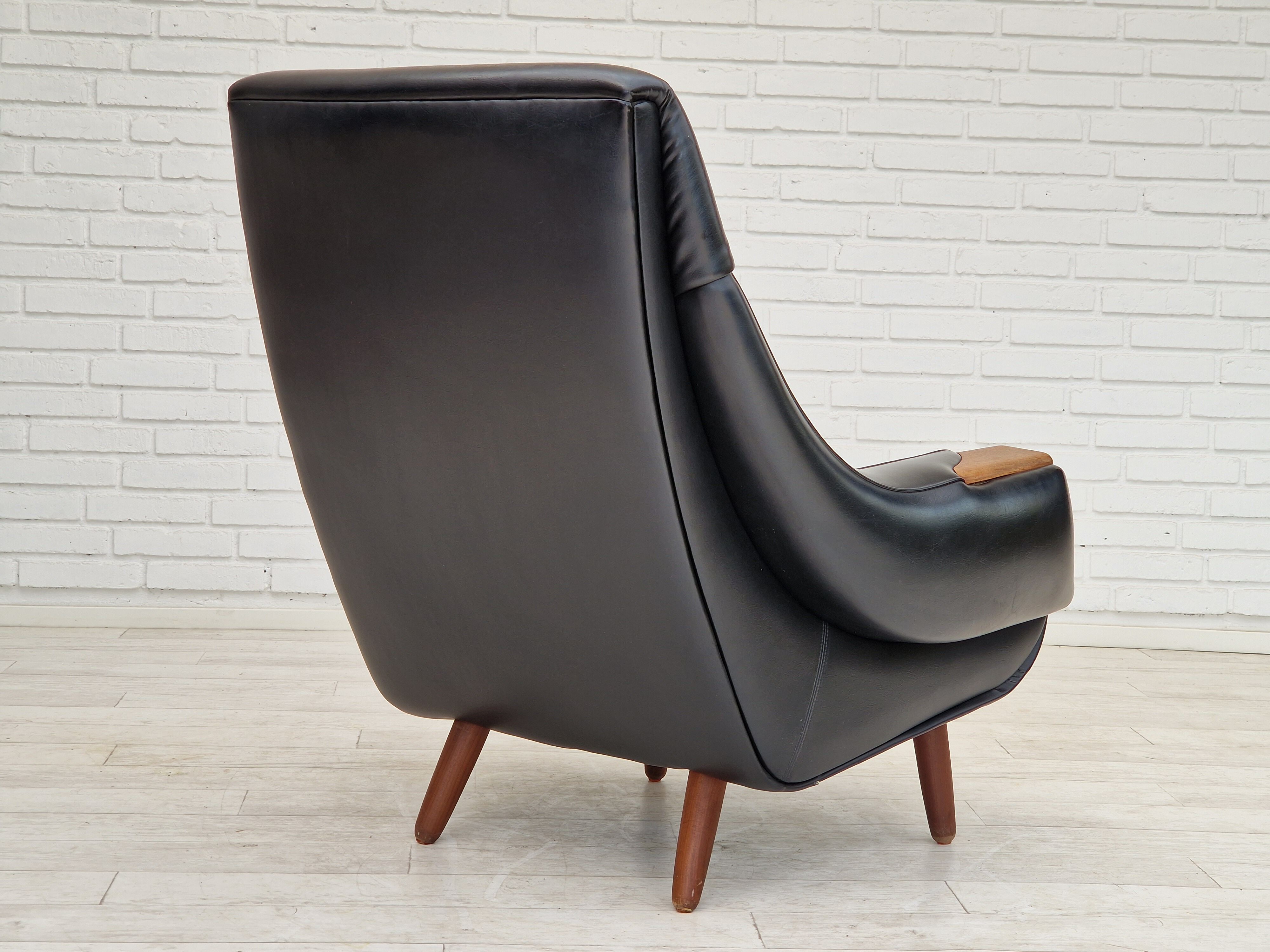 1970s, Danish design by Henry Walter Klein for Bramin Møbler, armchair in original good condition.