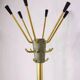 1950s coat rack in brass, metal and cast iron