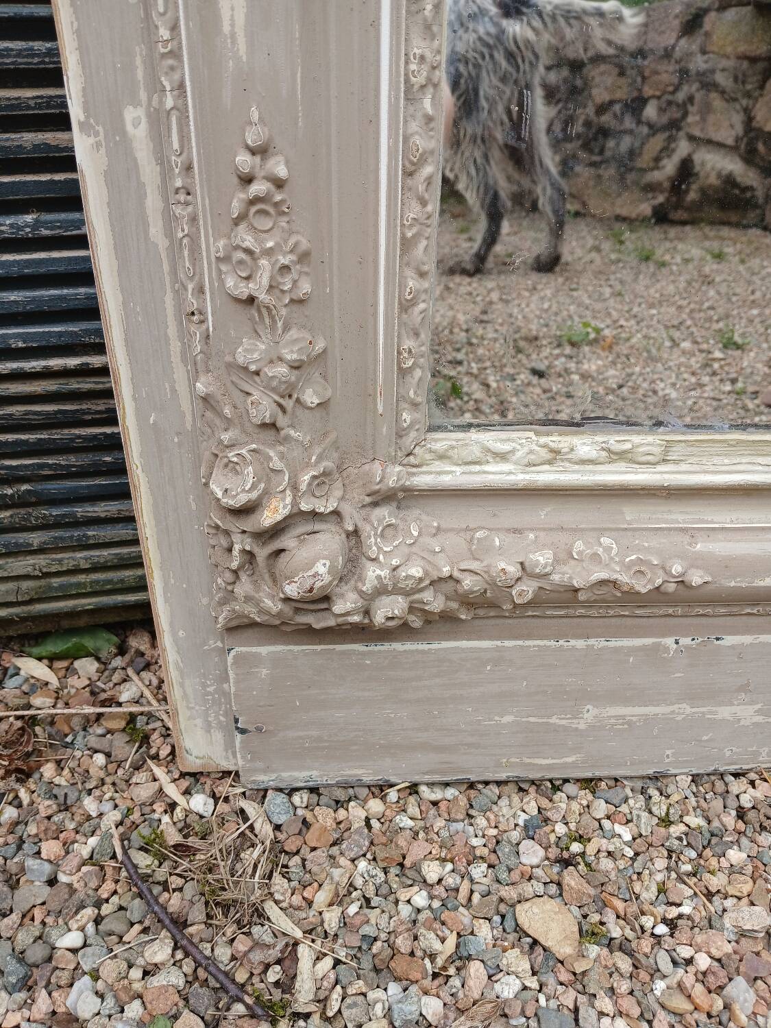 Large antique mirror/wooden frame