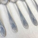 Set of 7 Vintage Silver Aluminum Nickel Soup Spoons