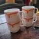 4 stackable Rivanel opaline cups Pop 70's