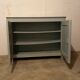 Antique vintage two-door sideboard in cloud gray