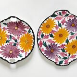 Two Schramberg Majolika painted flower dishes