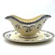 Saucière blanche et bleu en faience terre de fer Boch Frère model Astre
