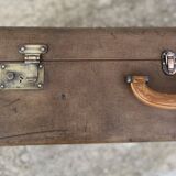 Vintage 1960s LANCEL canvas and leather suitcase
