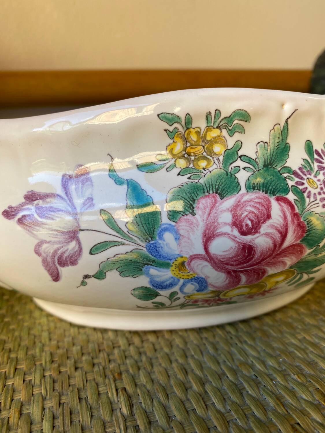 Signed earthenware vegetable dish