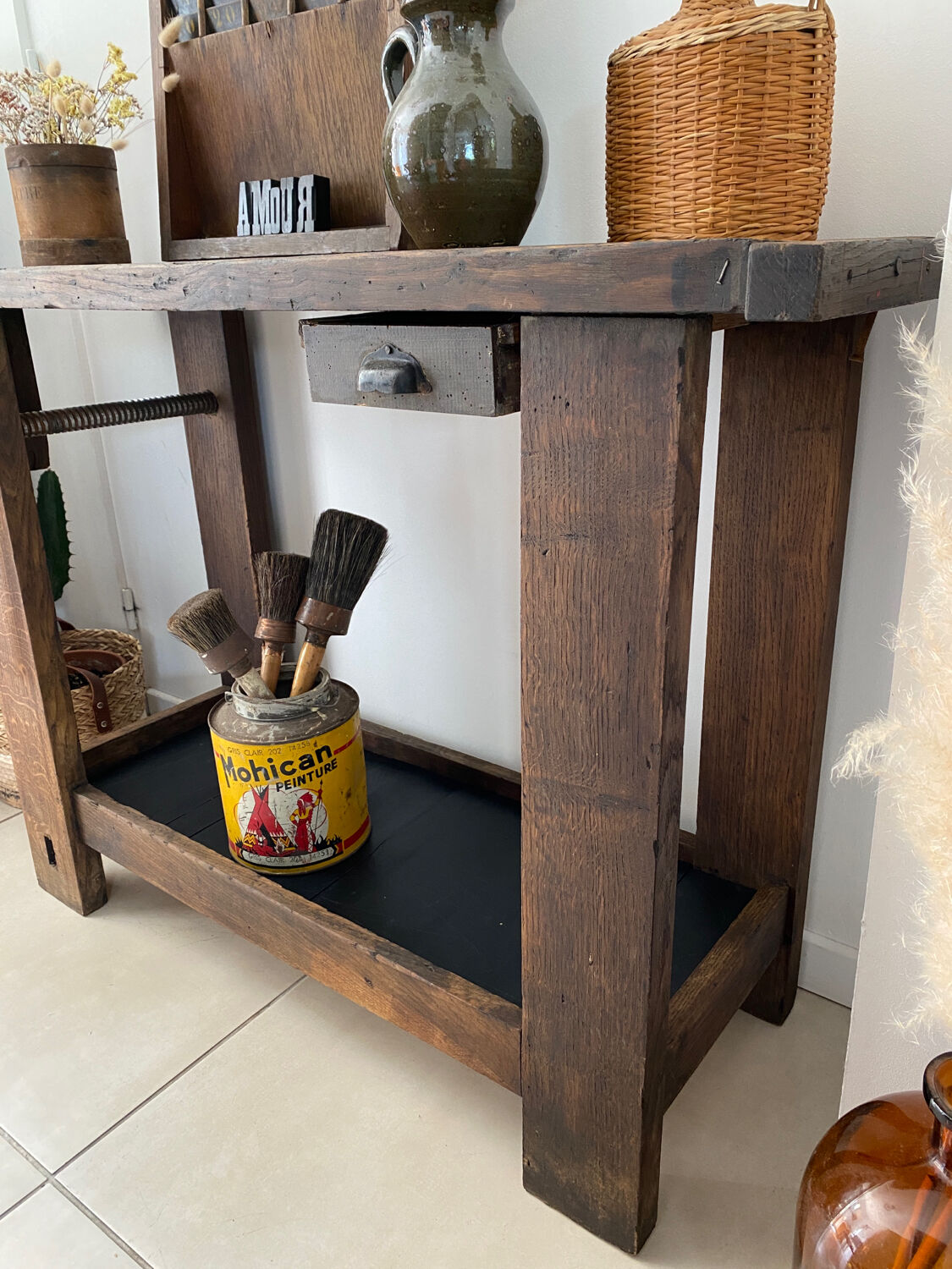 Old wooden workbench