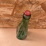 Antique Dame Jeanne Bottle Pressed Glass Green Transparent Vintage