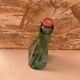 Antique Dame Jeanne Bottle Pressed Glass Green Transparent Vintage