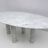 Mario Bellini Italian Carrara Marble Oval Dining Table for Cassina, 70s