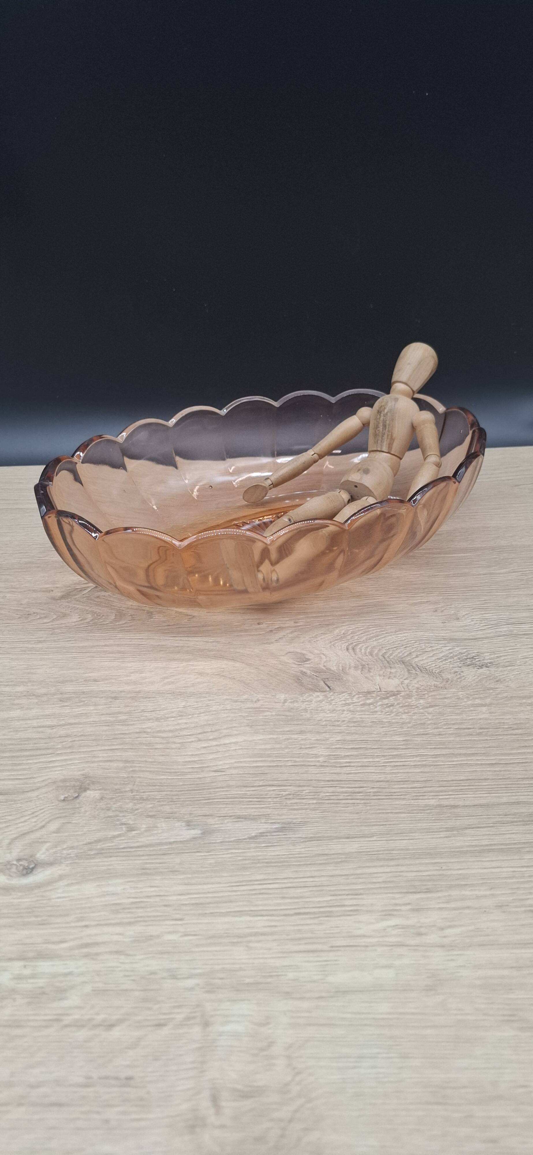 Val Saint Lambert pink salad bowl