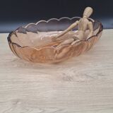 Val Saint Lambert pink salad bowl