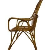 Rattan easy chair by Dirk van Sliedregt Rohe Noordwolde 1960 in the Netherlands