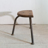 Wooden and tripod metal stool