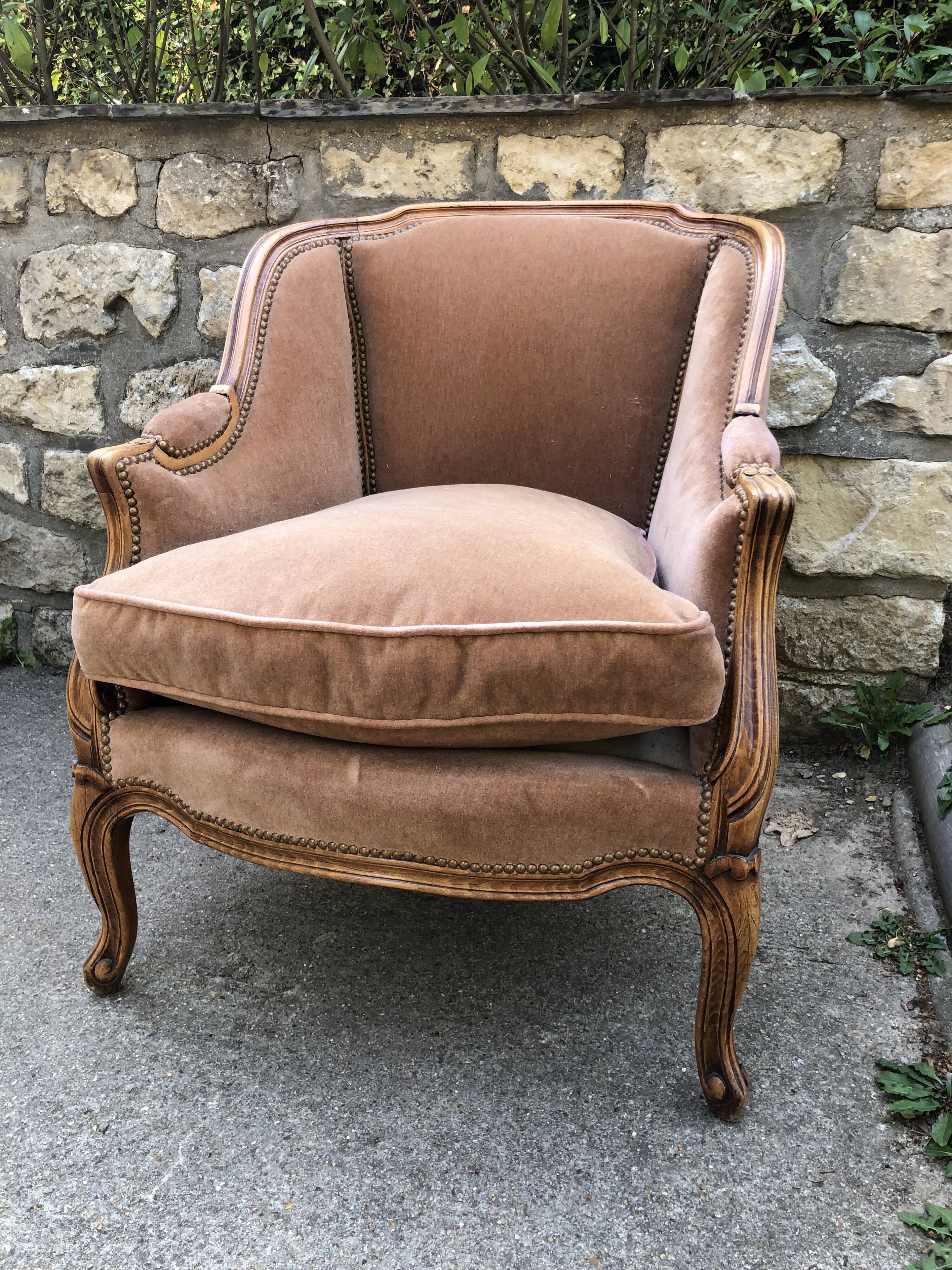 Louis XV style shepherdess armchair
