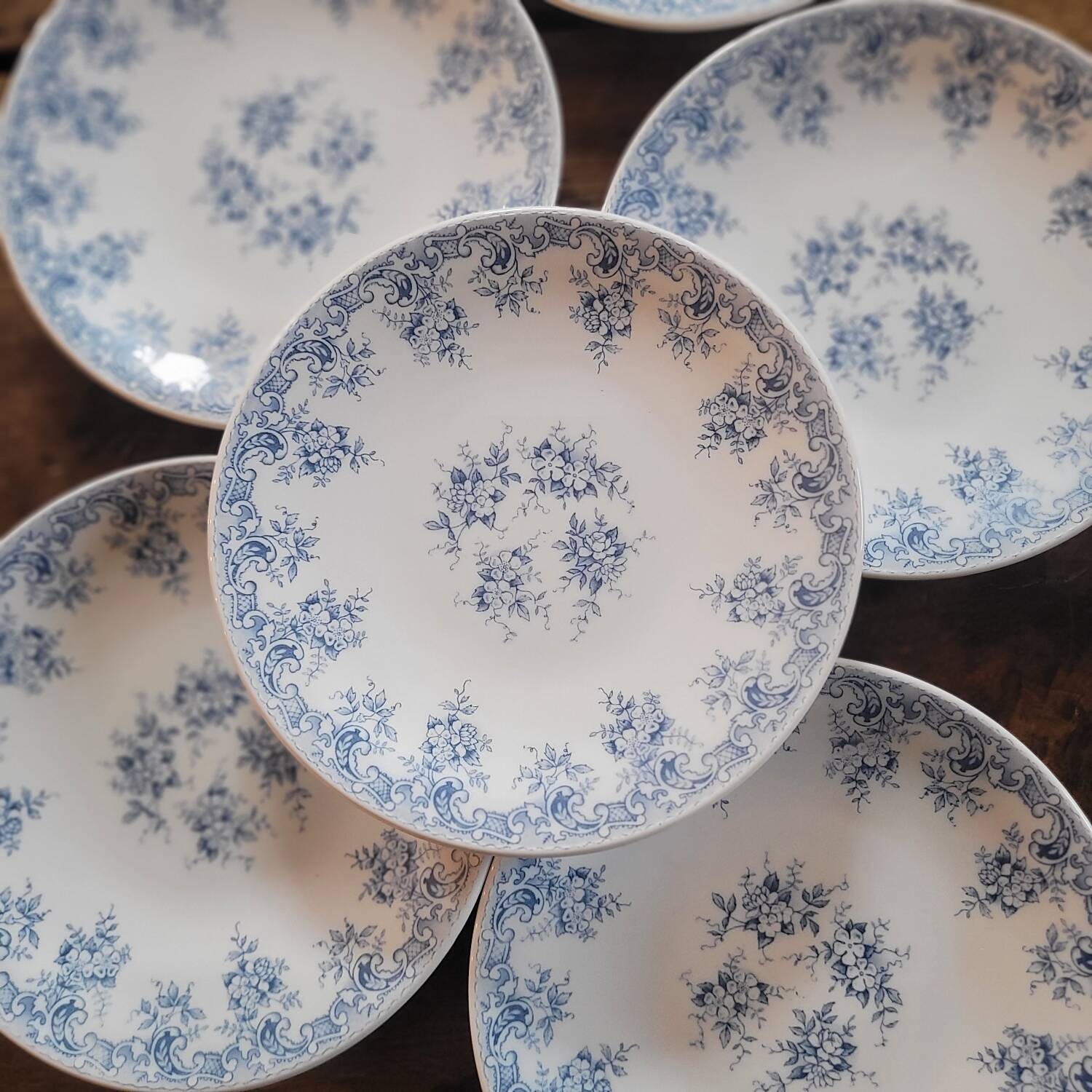 Rivanel blue opaline dessert plates – 1960s