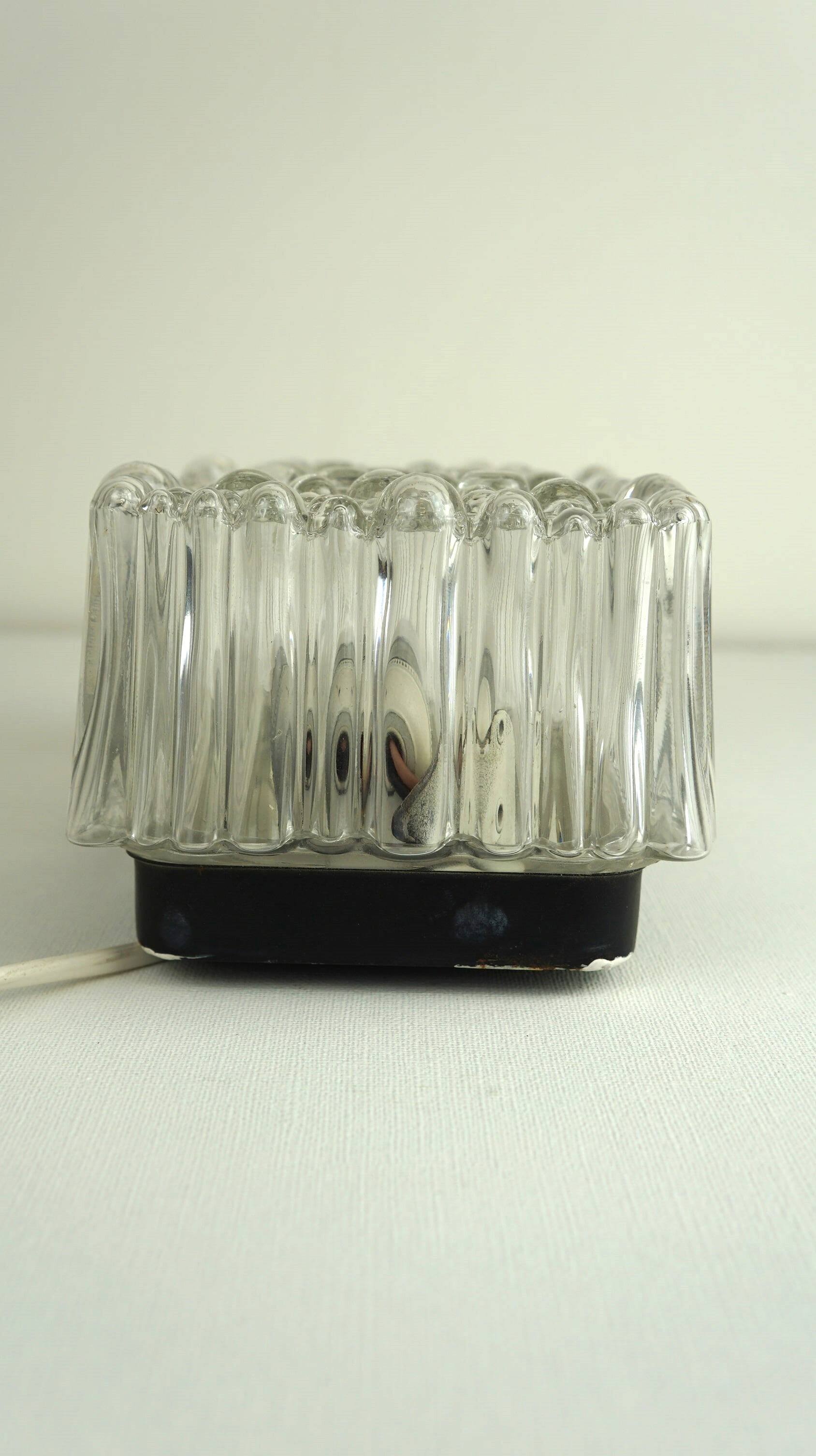 Plafonnier/applique murale design vintage des années 1970 avec verre à bulles