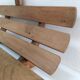 Log basket solid wood slatted vintage folk art