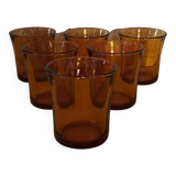 6 verres à eau oranges Duralex