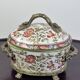 Louis XV style enamelled ceramic and bronze pot 22x16cm
